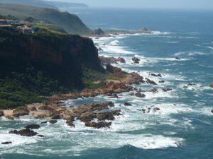 The Garden Route showing a beautiful but rough coast line