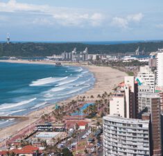 Durban beaches with skyline