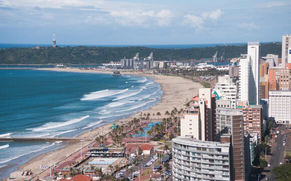 Durban beaches with skyline