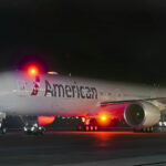 American Airlines 777-300 taxing to runway