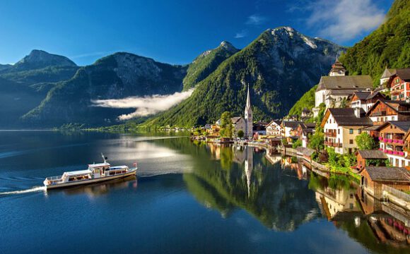 Hallstatt at the lake in Austria