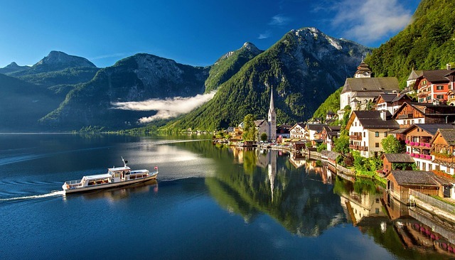 Hallstatt at the lake in Austria