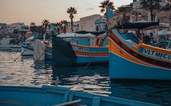 La Valetta in Malta with fisher boats