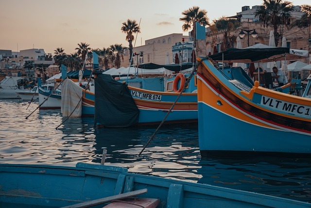 La Valetta in Malta with fisher boats