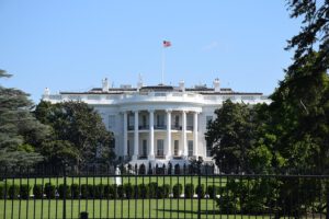 The White House in Washington D.C. during a sunny day.